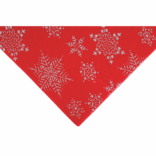 Trimits Red/Silver Glitter Snowflake Acrylic Felt - 23cm x 30cm (Pack of 20)
