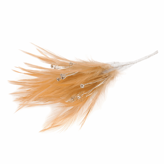 Champagne Diamante Feathers (Pack of 6)