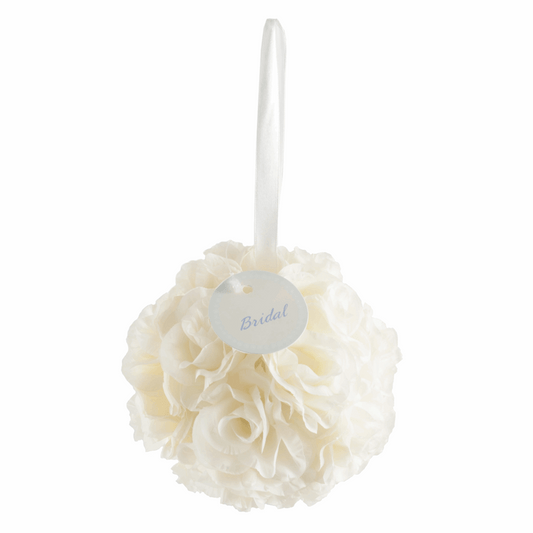 Bridal Ivory Rose Kissing Ball - 15cm