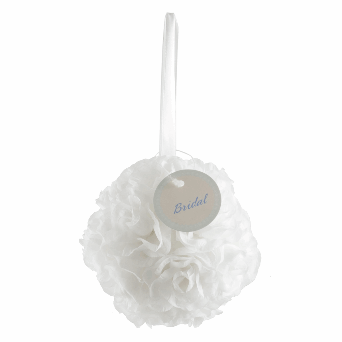 Bridal White Rose Kissing Ball - 15cm