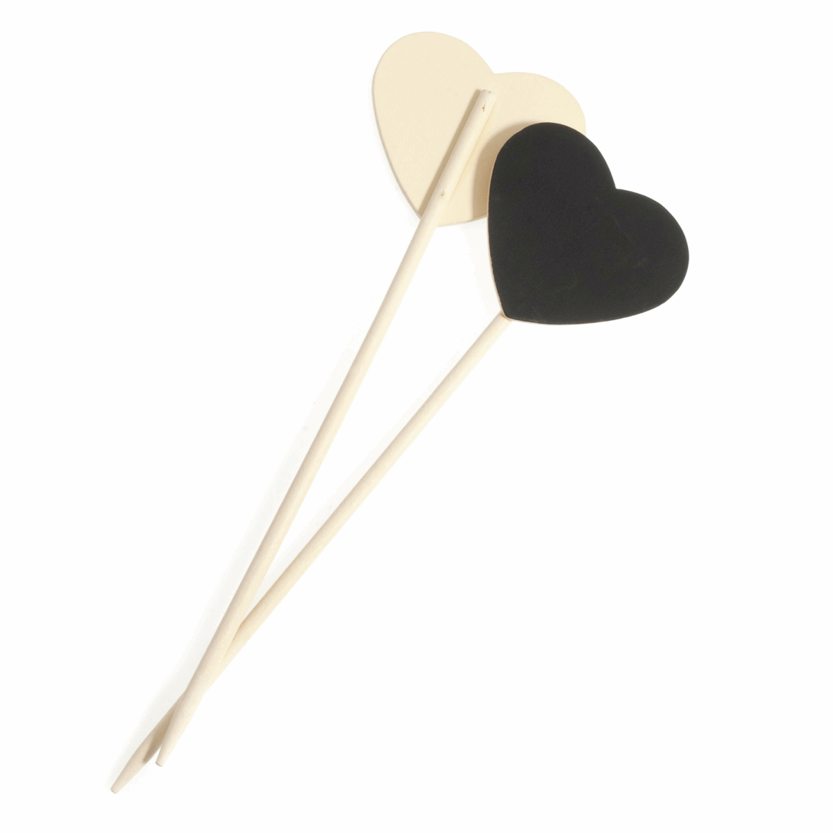 Ivory Heart Shape Chalkboards on a Stick - 23 x 7cm (Pack of 2)