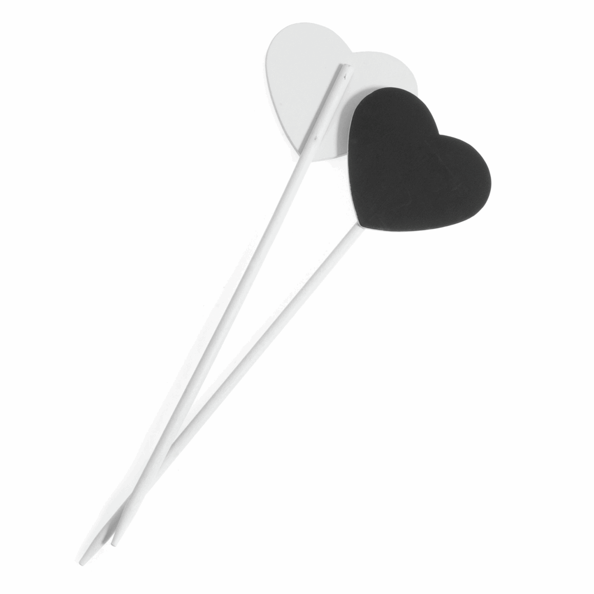White Heart Shape Chalkboards on a Stick - 23 x 7cm (Pack of 2)