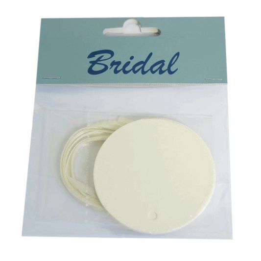 Ivory Round Wedding Tags with Ribbon - 60mm (Pack of 10)