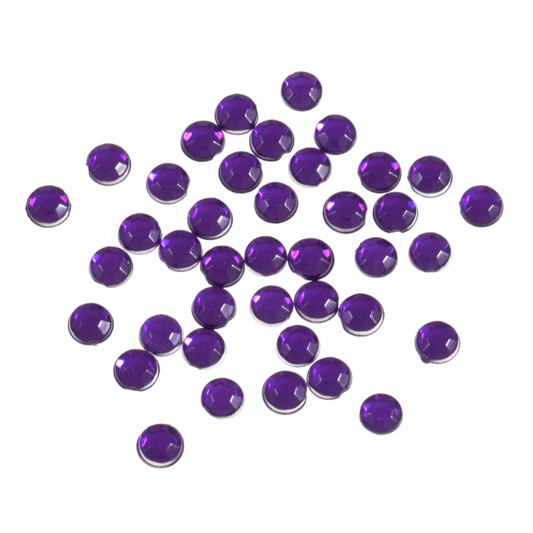 Trimits Purple Glue-On Acrylic Stones - Small Round 4mm
