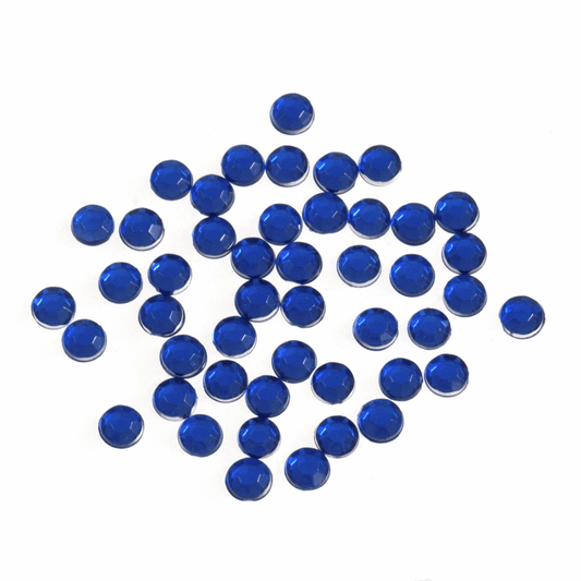 Trimits Royal Blue Glue-On Acrylic Stones - Small Round 4mm