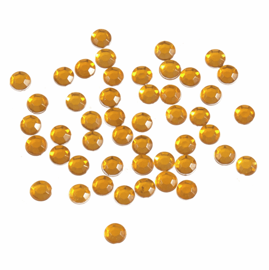 Trimits Gold Glue-On Acrylic Stones - Smalll Round 4mm