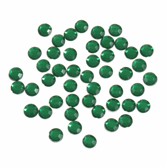 Trimits Green Glue-On Acrylic Stones - Medium Round 5mm