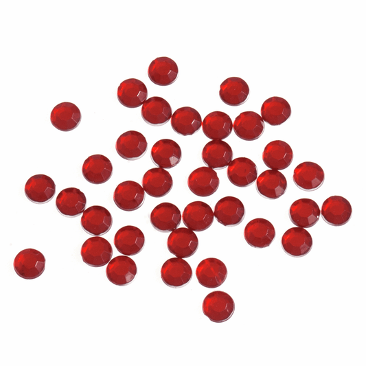 Trimits Red Glue-On Acrylic Stones - Medium Round 5mm