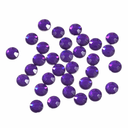 Trimits Purple Glue-On Acrylic Stones - Large Round 7mm