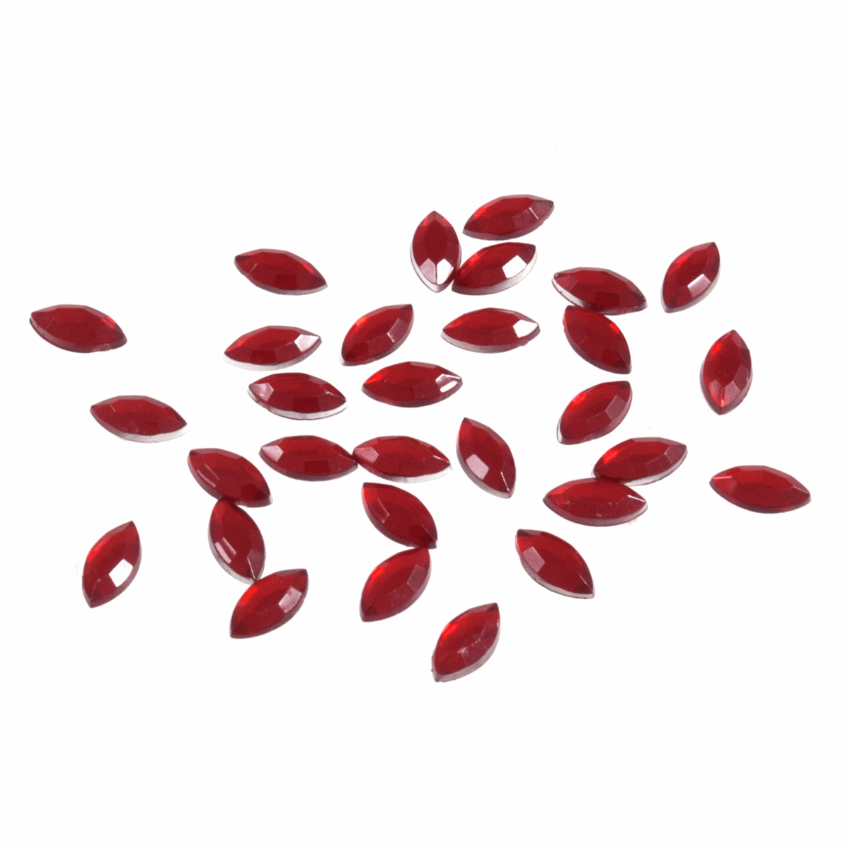 Trimits Red Glue-On Acrylic Stones - Oval 4mm x 8mm