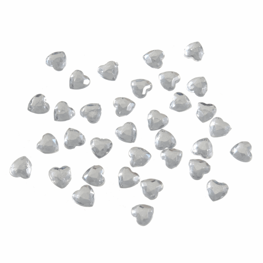 Trimits Clear Glue-On Acrylic Stones - Heart 6mm
