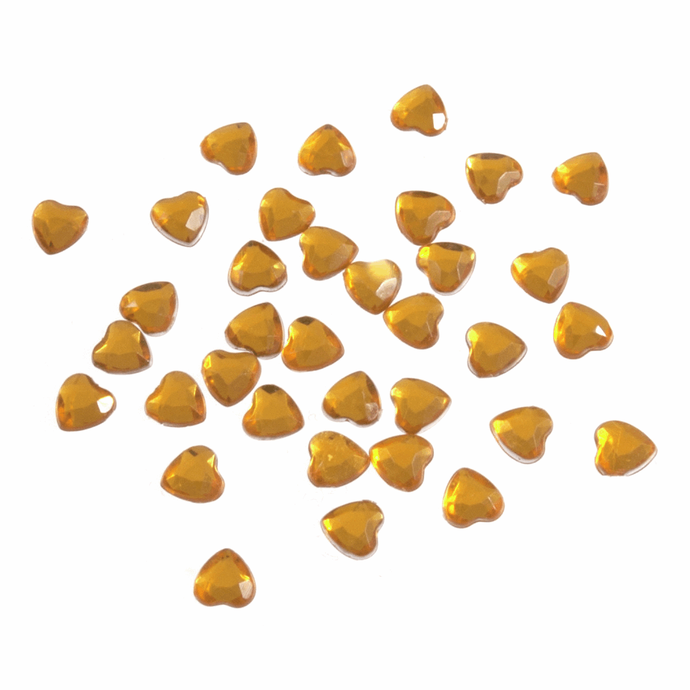 Trimits Gold Glue-On Acrylic Stones - Heart 6mm