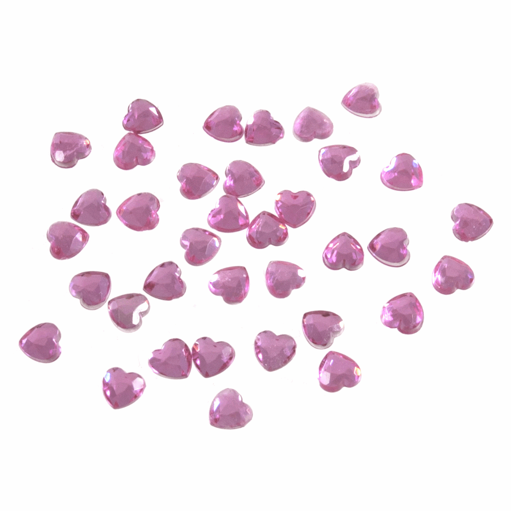Trimits Light Pink Glue-On Acrylic Stones - Heart 6mm