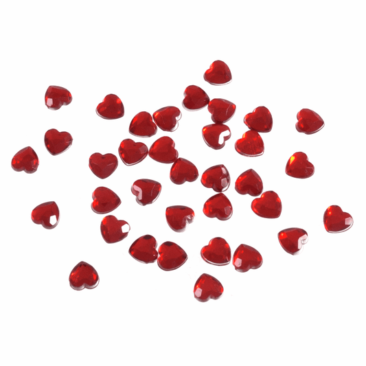 Trimits Red Glue-On Acrylic Stones - Heart 6mm