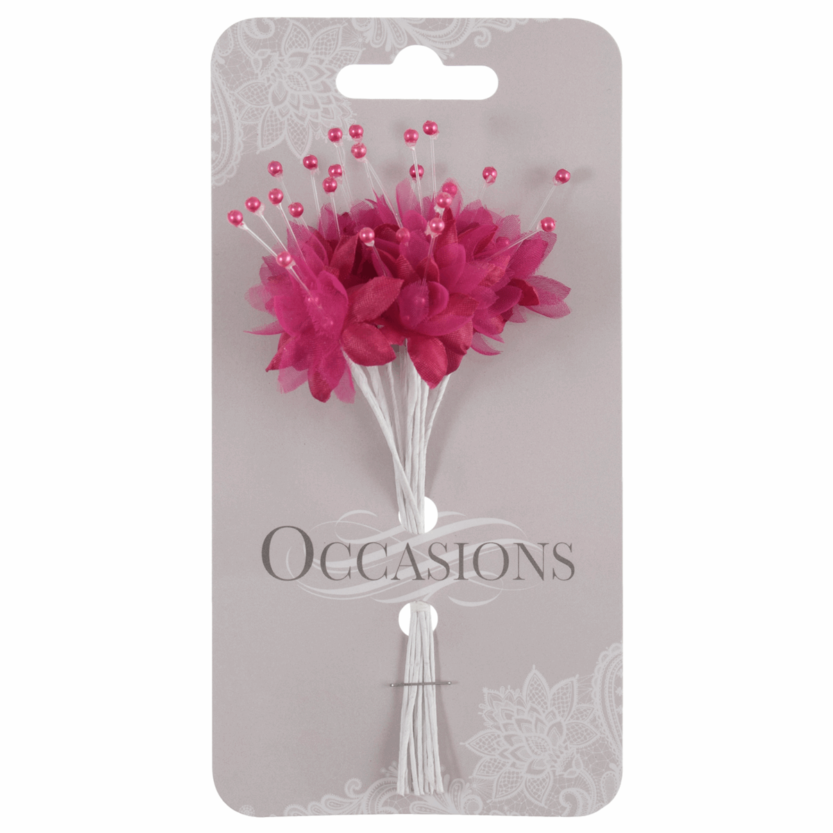 Hot Pink Babys Breath Artificial Flower Stems with Pearls (Pack of 12 Stems)
