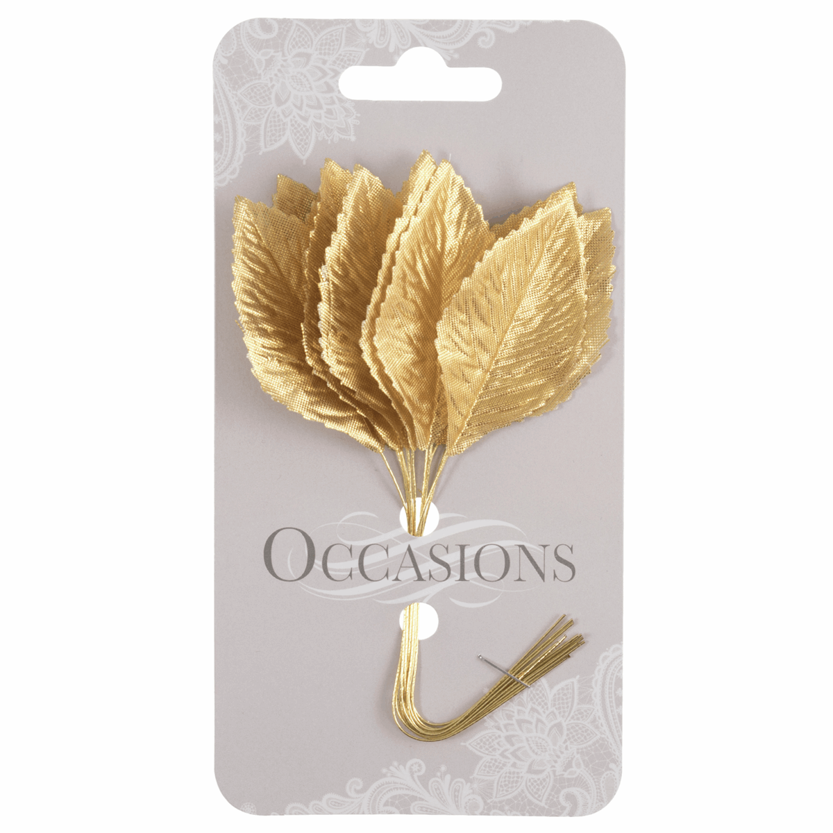 Metallic Gold Rose Leaves - 34mm (Pack of 8)