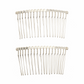 Bridal Silver Metal Hair Comb Slides - 7 x 3.5cm (Pack of 2)