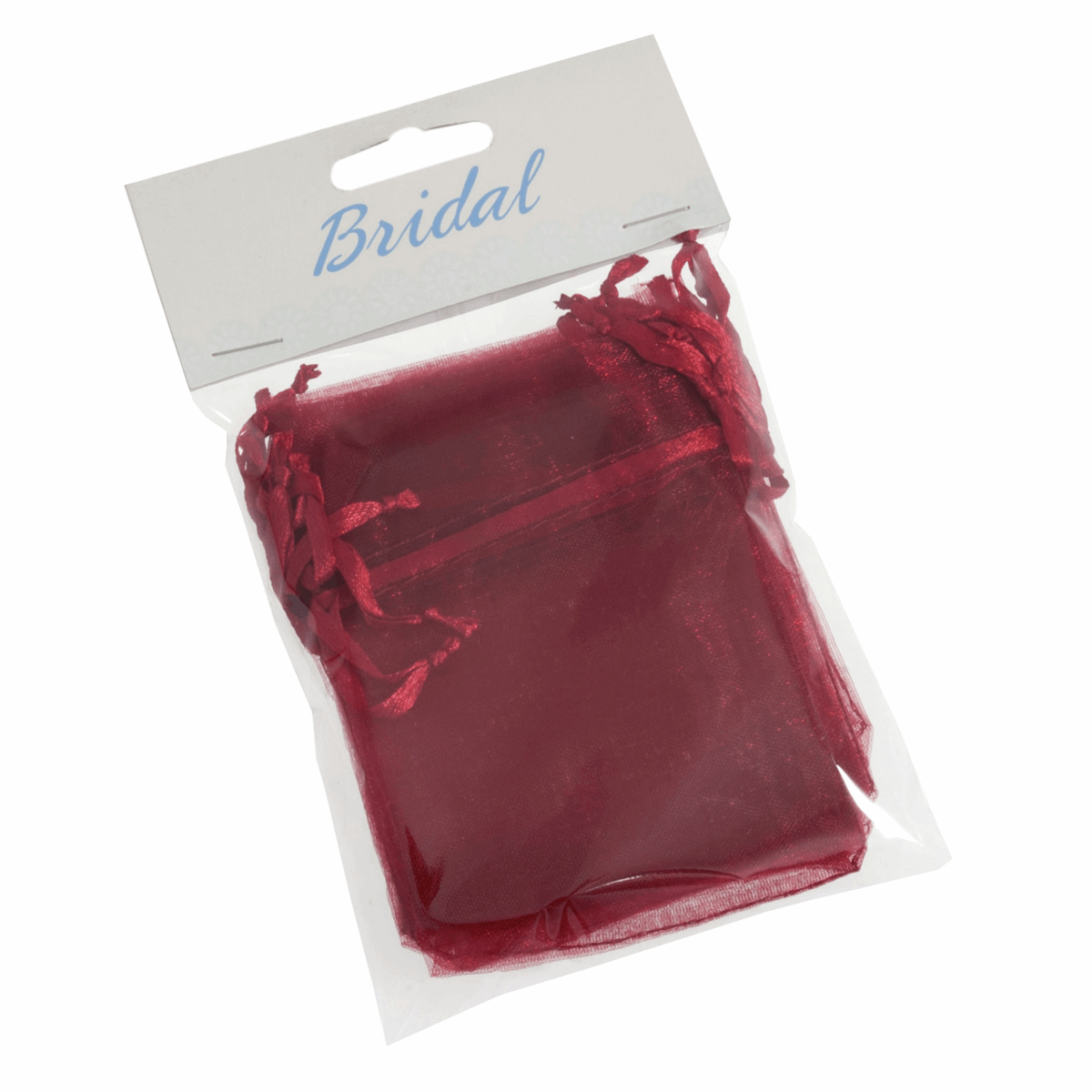 Burgundy Organza Wedding Favour Bags - 7.5 x 10cm (Pack of 10)