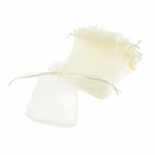 Ivory Organza Wedding Favour Bags - 7.5 x 10cm (Pack of 10)