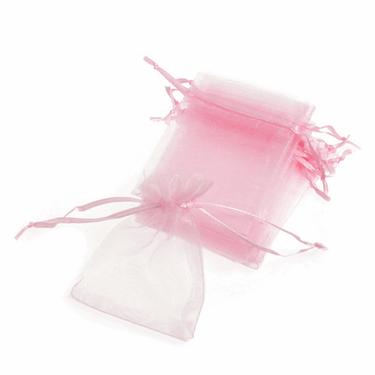 Pale Pink Organza Wedding Favour Bags - 7.5 x 10cm (Pack of 10)
