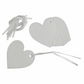 White Heart Wedding Tags with Ribbon - 60mm (Pack of 10)
