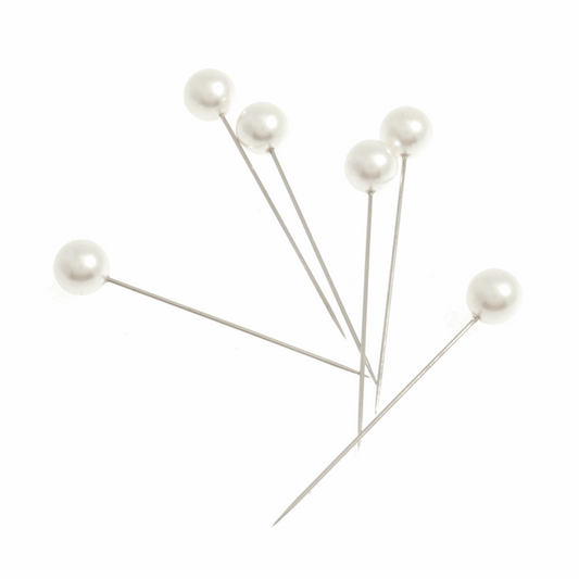 Large Ivory Pearl Pins - 12mm x 60mm (Pack of 6)