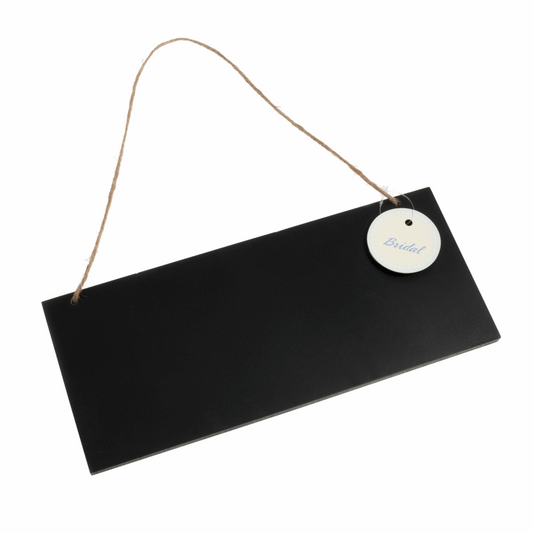 Wooden Hanging Blackboard Sign with Jute String - 27cm x 12cm