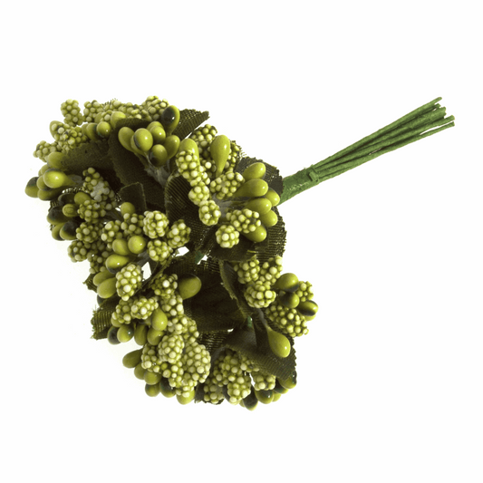 Green Berry Bunch - 3mm (Pack of 10 Stems)