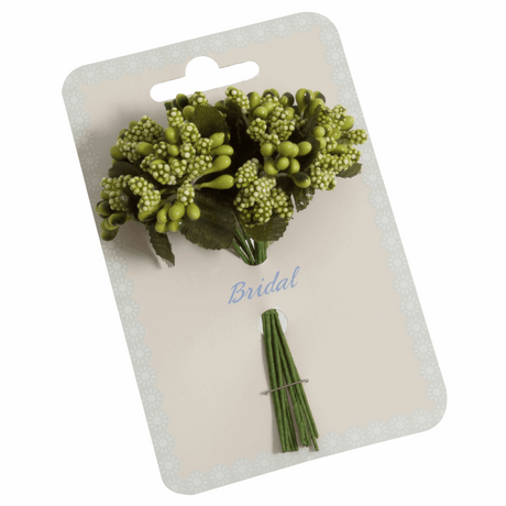 Green Berry Bunch - 3mm (Pack of 10 Stems)