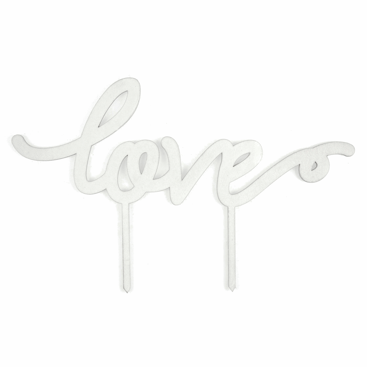 White Wooden 'Love' Cake Topper