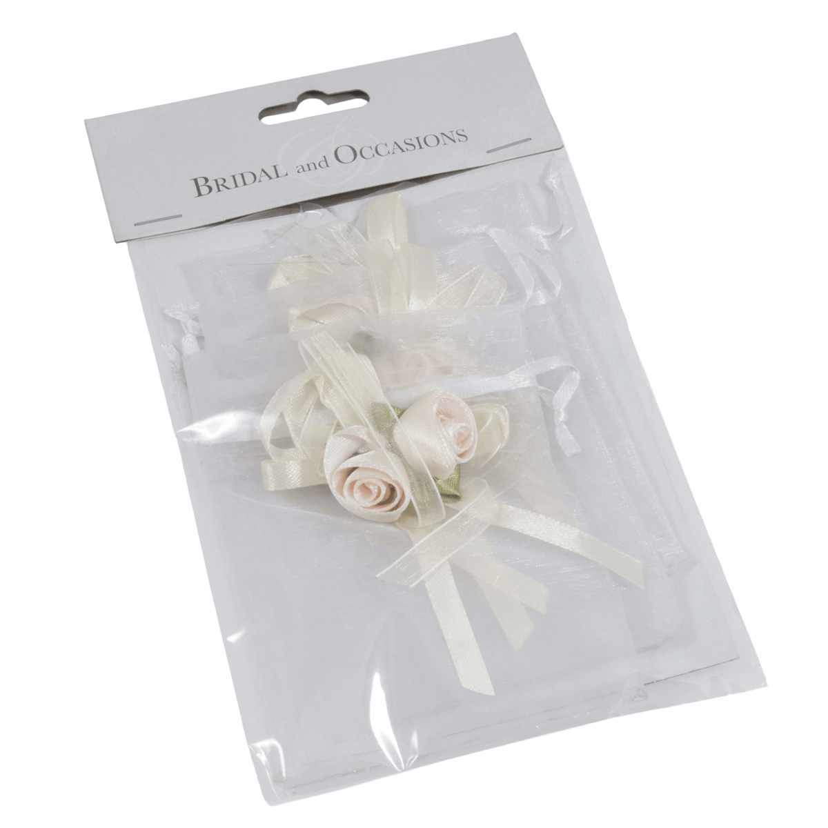 Organza Wedding Favour Bags with Ribbon - 12cm x 8cm (Pack of 3)