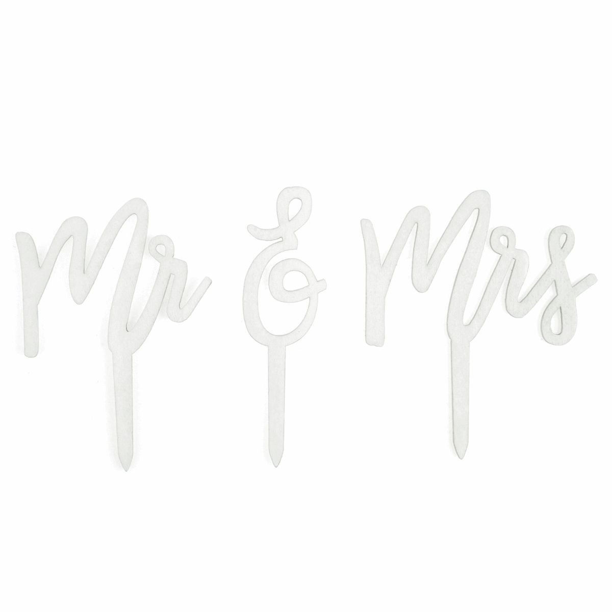 White Wooden 'Mr & Mrs' Cake Topper