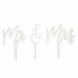 White Wooden 'Mr & Mrs' Cake Topper