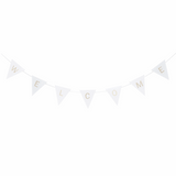 Welcome Bunting - White with Gold Glitter