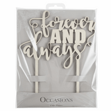 Natural Wooden 'Forever & Always' Cake Topper