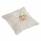 Linen & Lace Ring Cushion - 10cm x 10cm Ivory