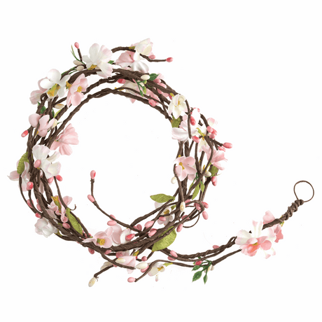 Pink and Green Blossom Garland - 140cm