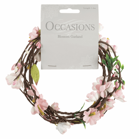 Pink and Green Blossom Garland - 140cm