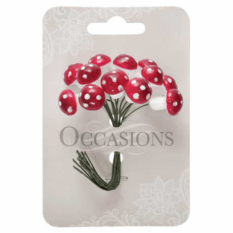 Mini Toadstool Spray - 11cm (Pack of 12 Stems)