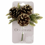 Gold Glitter Pinecone Spray (Single Stems)