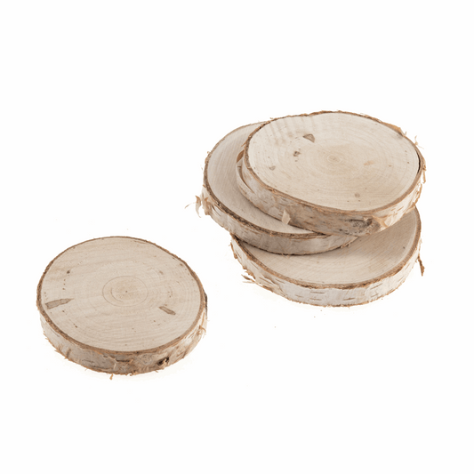 Large Round Wooden Slices - 6-8cm (Pack of 4)