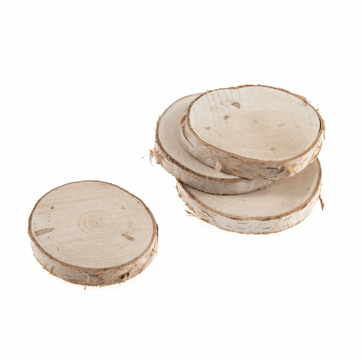 Large Round Wooden Slices - 6-8cm (Pack of 4)