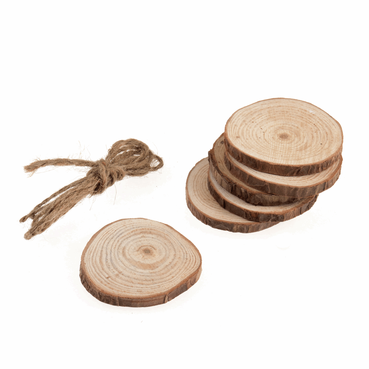 Small Round Wooden Slices - 5cm (Pack of 6)