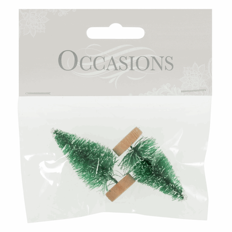 Mini Frosted Christmas Trees - 5cm (Set of 2)