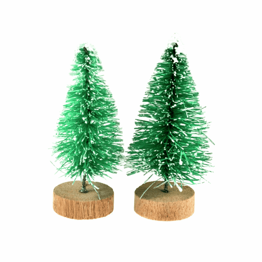 Mini Frosted Christmas Trees - 5cm (Set of 2)