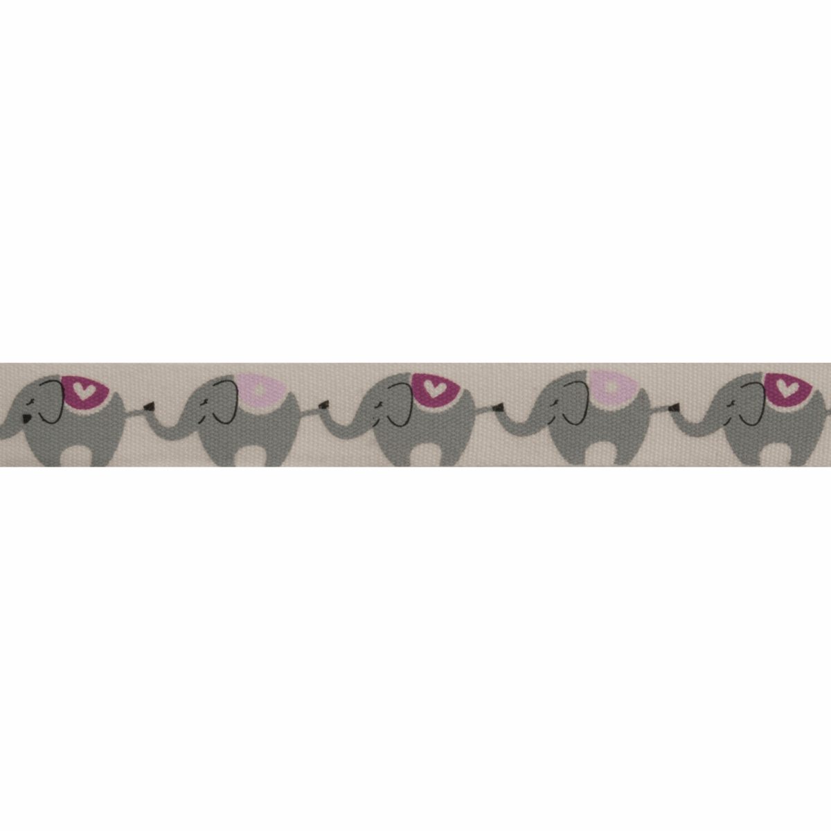Bowtique Pink Elephants Grosgrain Ribbon - 5m x 15mm Roll