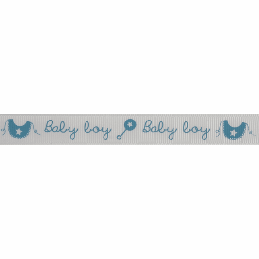 Bowtique Blue Baby Boy Grosgrain Ribbon - 5m x 15mm Roll