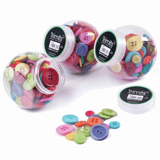 Jar of Mixed Bright Buttons - 120g