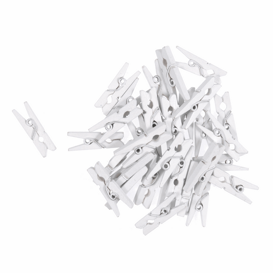 Trimits White Wooden Pegs - Pack of 45