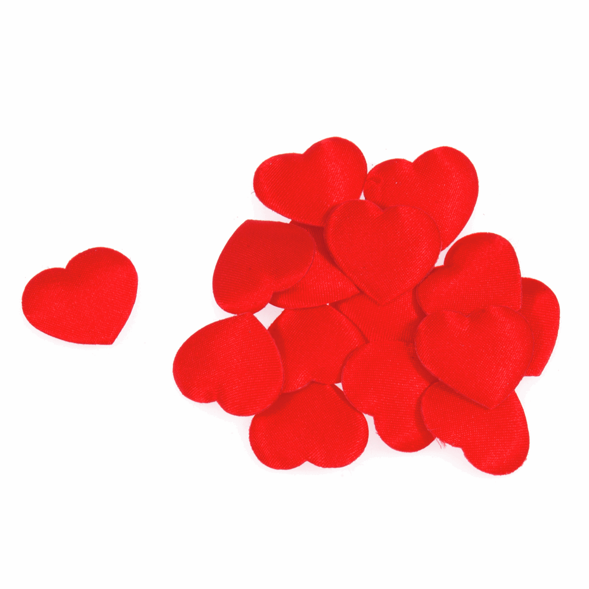 Trimits Padded Heart Embellishments - Red (Pack of 15)